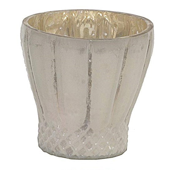 Mercury Glass Votive Holder (fluted)