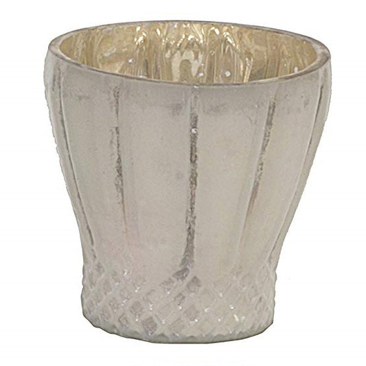 Mercury Glass Votive Holder (fluted)