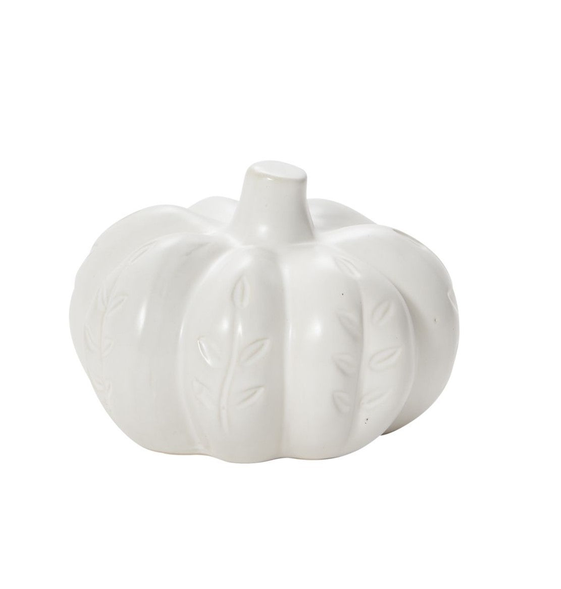 White Carved Ceramic Garner Pumpkins (Set of 3)