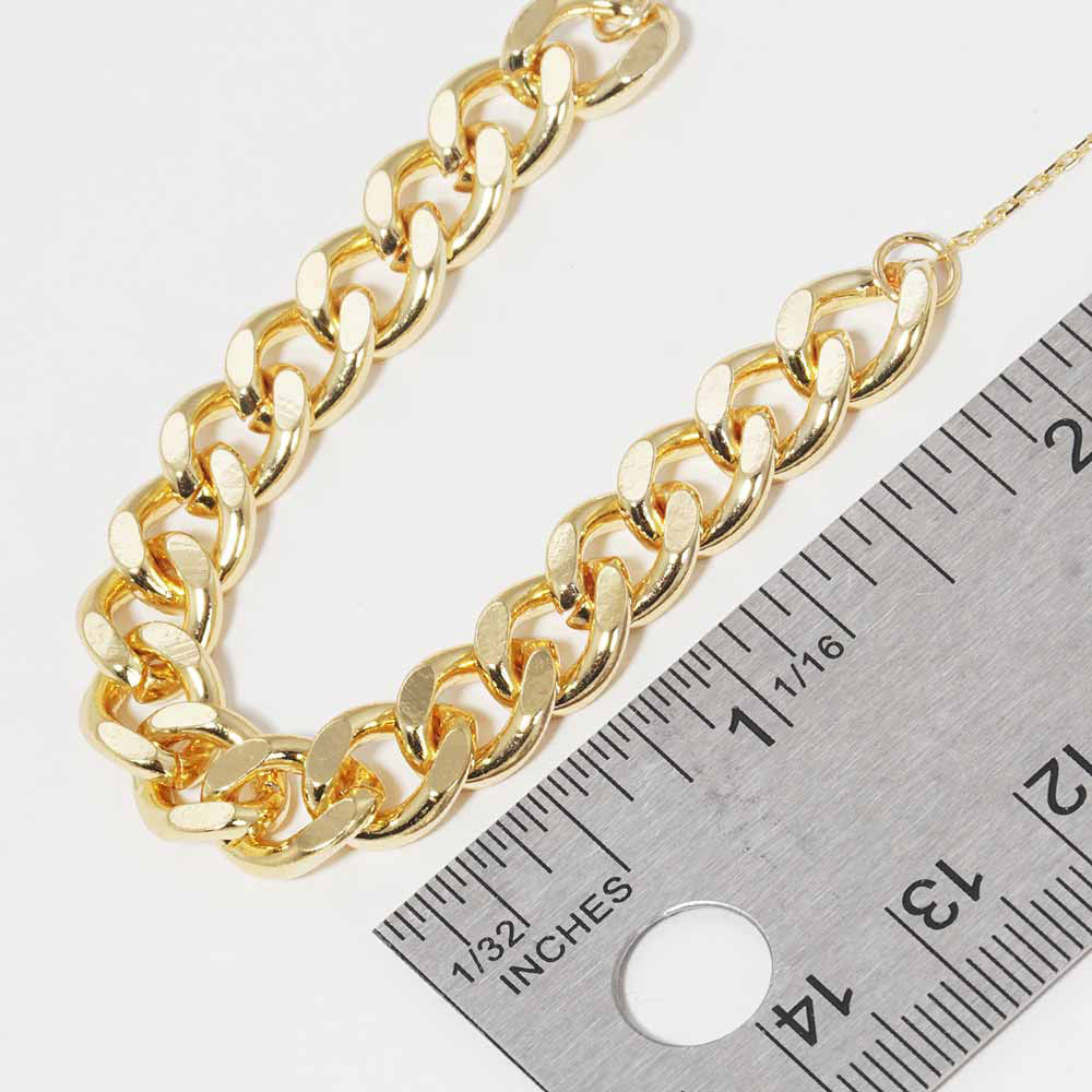 Gold Dipped Metal Chain Necklace (Gold)