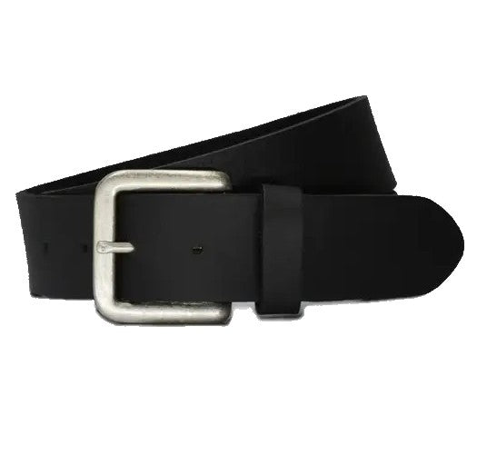 Wide Black Leather on Steel Buckle Belt (assorted sizes)