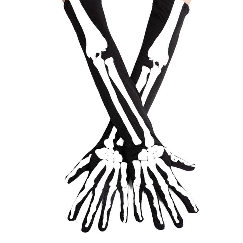 Long Skeleton Bones Halloween/Cosplay Gloves