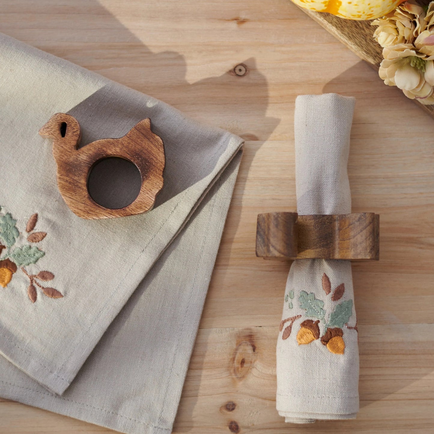 Wooden Turkey Napkin Rings (set of 4)