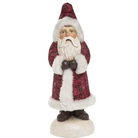 Burlap Look Coat Santa (red)