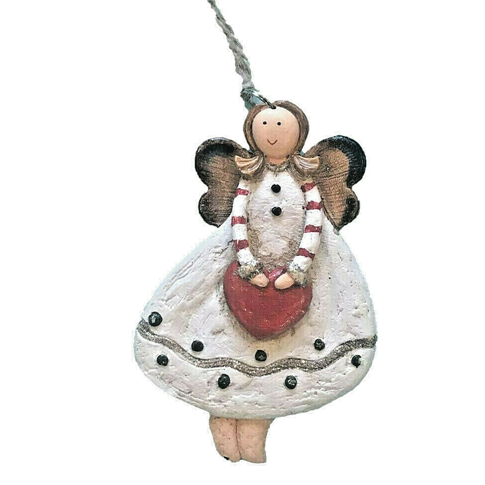 Handcrafted Angel Christmas Tree Ornament (Heart)