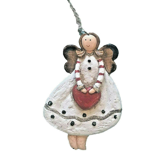 Handcrafted Angel Christmas Tree Ornament (Heart)