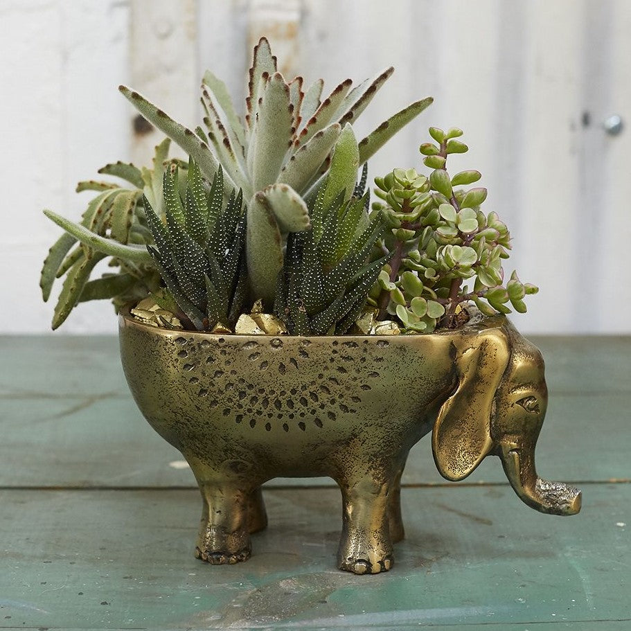 Metal Ezzie Elephant Planter Pot