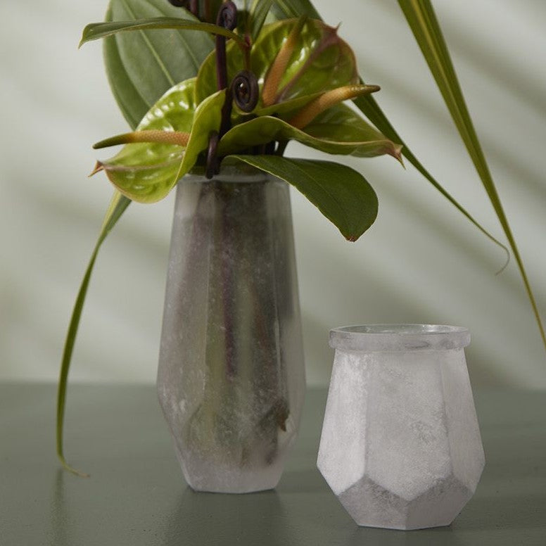 Glass Frosted Matte Geometric Glass Vase