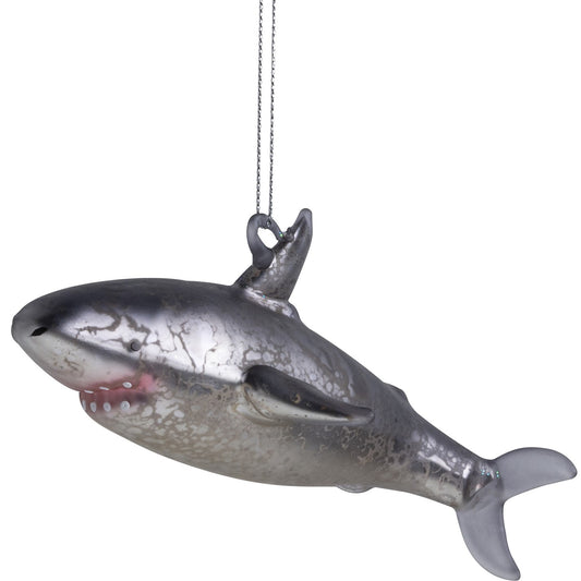 Shark Glass Christmas Tree Ornament