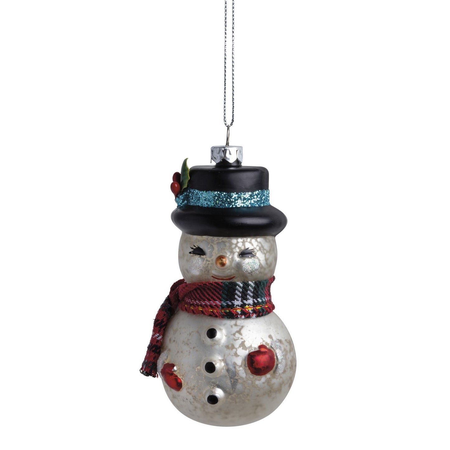Glass Snowman Christmas Tree Ornament