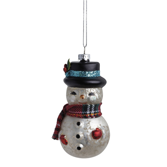 Glass Snowman Christmas Tree Ornament