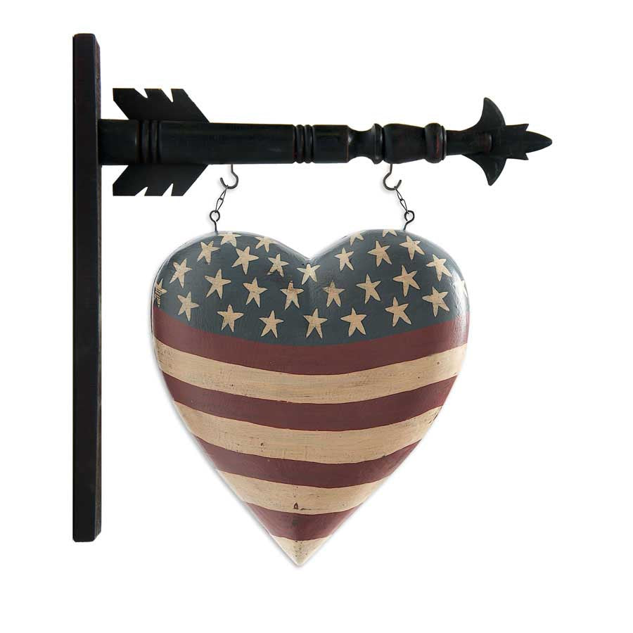 Americana Heart Flag USA Arrow Replacement Sign