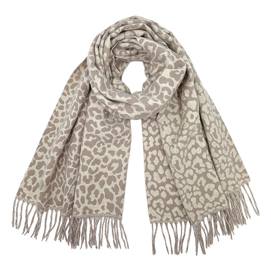 Leopard Reversible Fringe Scarf (assorted colors)