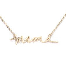 "Mama" Script Pendant Necklace (gold)