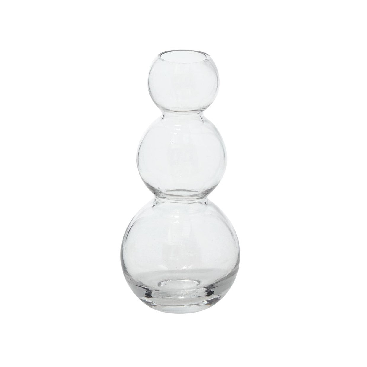 Clear Glass Triple Bubble Stacked Vase (tall)