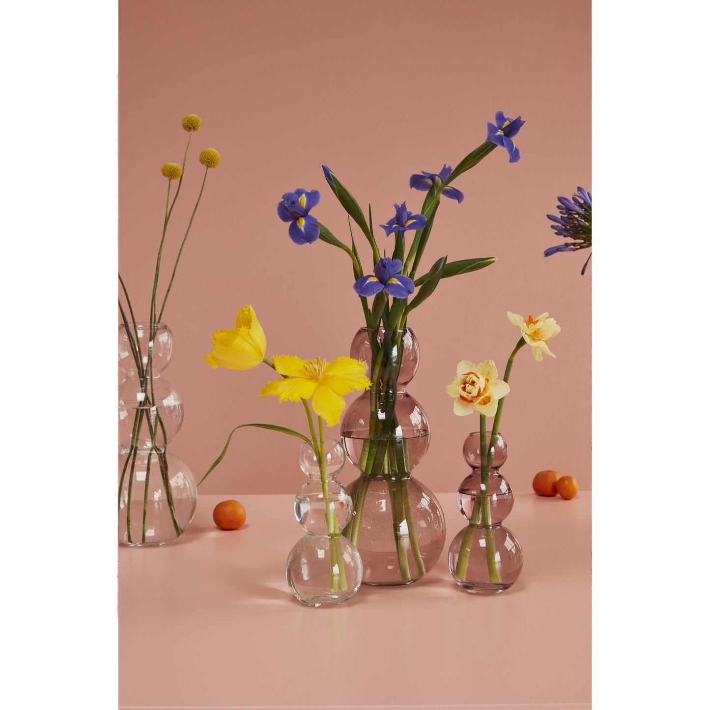 Clear Glass Triple Bubble Stacked Vase (tall)