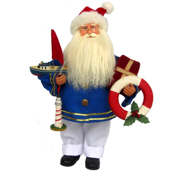 Nautical Beach Coastal Santa Claus (16")