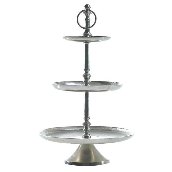 Silver Three-Tiered Riser Stand (large, 30" tall)