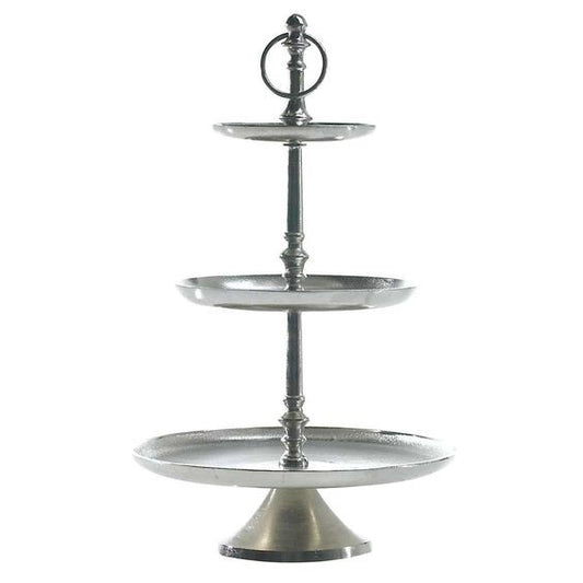 Silver Three-Tiered Riser Stand (large, 30" tall)