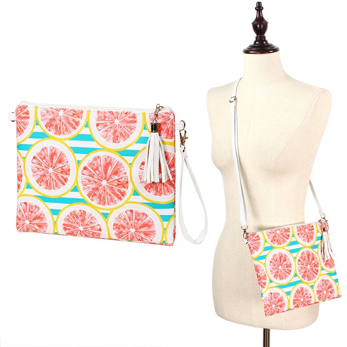 Citrus Cross Body Clutch Bag (Grapefruit)