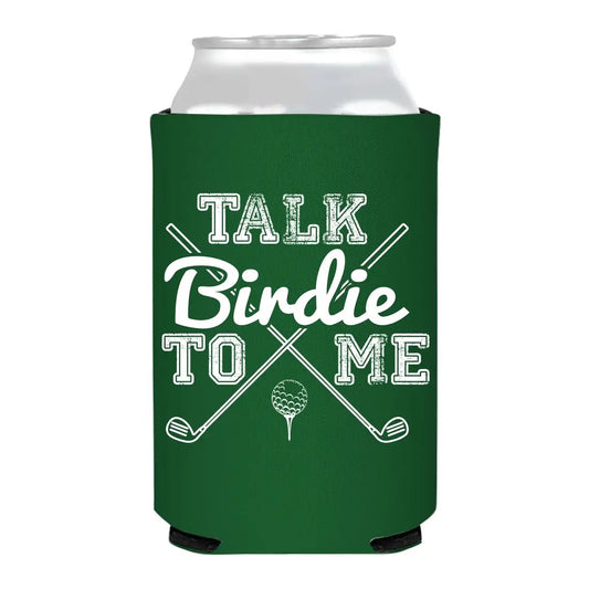 Talk Birdie to Me Golf Beer Bottle Can Koozie Cooler