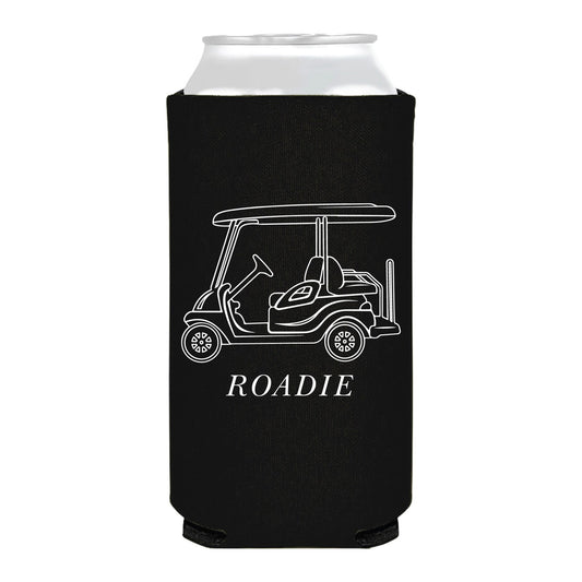 Roadie Golf Cart Slim Beer Bottle Can Koozie Cooler