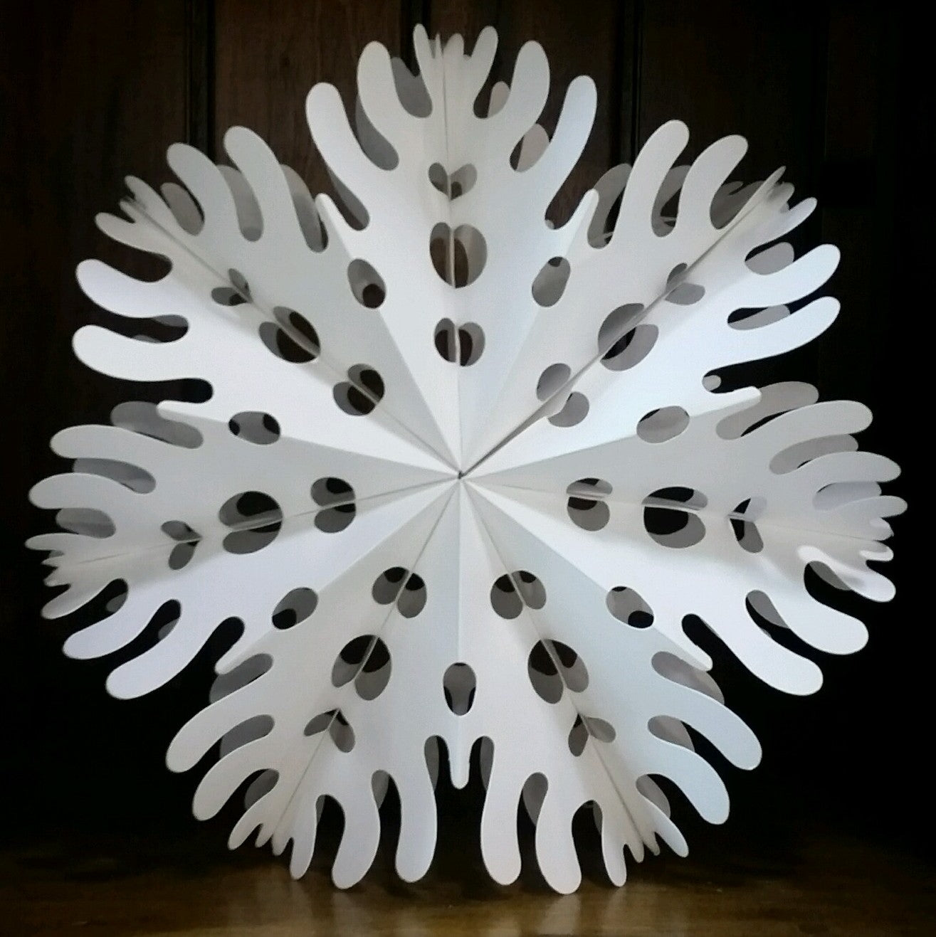 Paper Cut Out Snowflake Christmas Tree Ornament - Hanging Decor #4