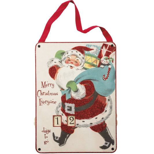 Merry Christmas Santa Countdown Wheel Hanging Decor