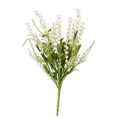 White Lavender Flower Stem Bouquet Spray