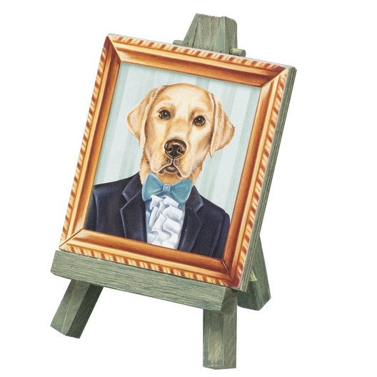 Yellow Labrador Dog Easel Art
