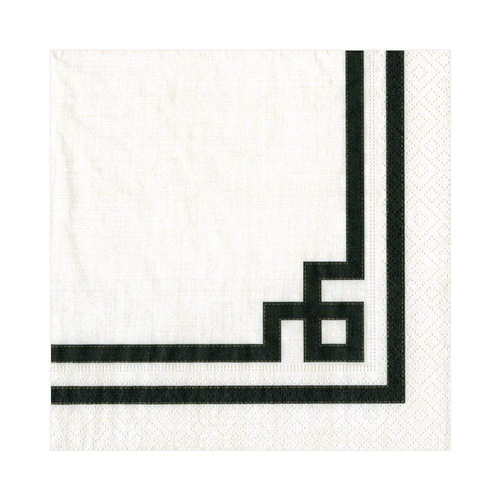 Rive Gauche Paper Luncheon Napkins in Black & White - 20 Per Package