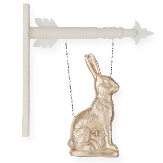 Gold Foil Resin Easter Bunny Hanging Arrow Replacement Sign