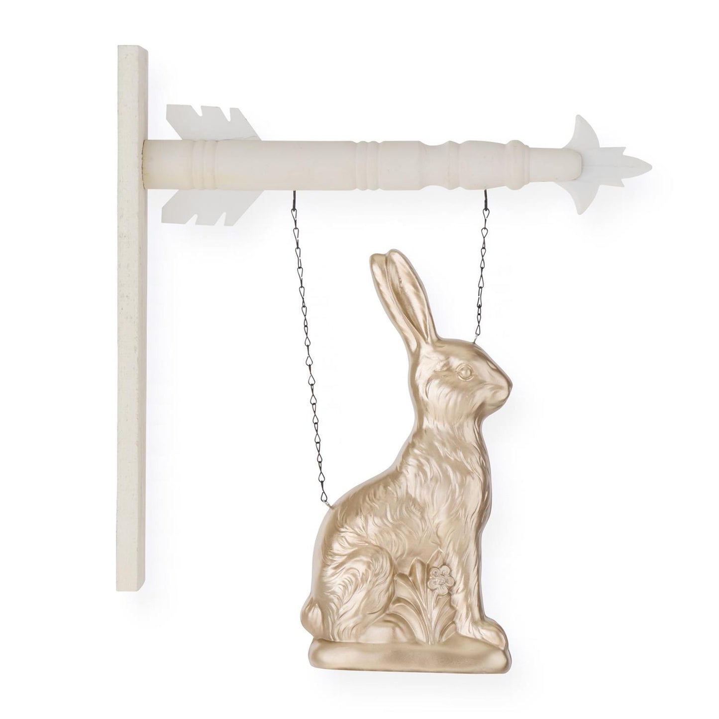 Gold Foil Resin Easter Bunny Hanging Arrow Replacement Sign