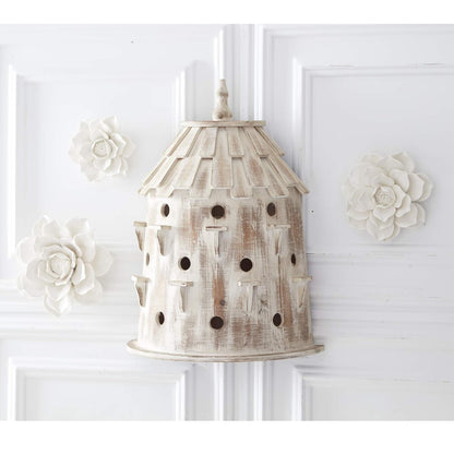 Wall Hanging Glossy Ceramic White Flowers (assorted sizes)