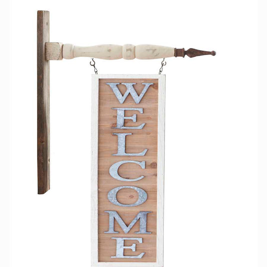Welcome Arrow Replacement Sign With White Washed Frame