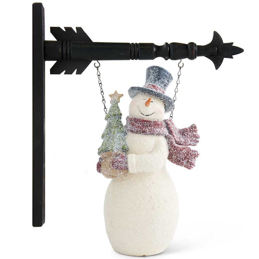 Glittered Vintage Look Snowman Arrow Replacement Sign