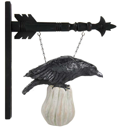 Crow on White Pumpkin Arrow Replacement Sign