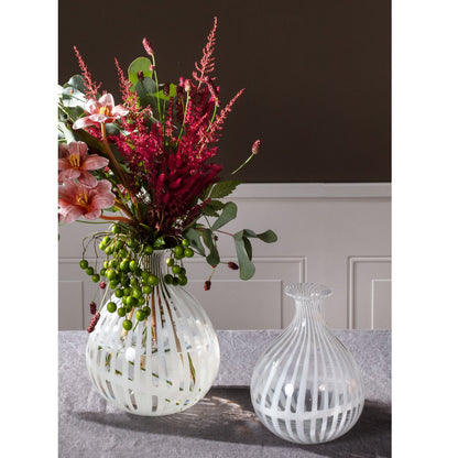 White and Clear Glass Abelia Budvase