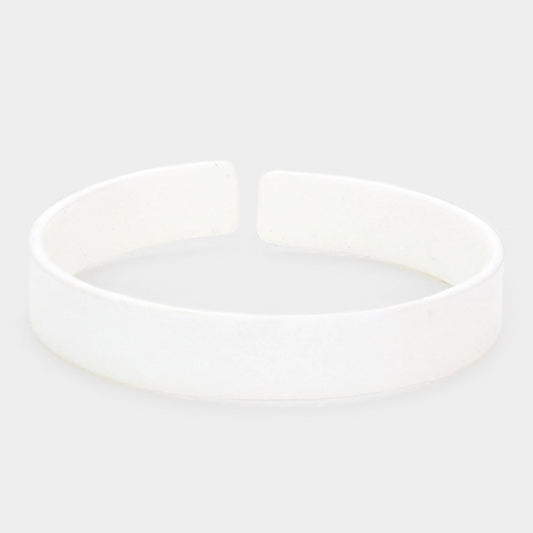 White Celluloid Acetate Adjustable Bracelet