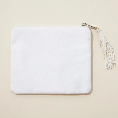 "Bride" Beaded Zippered Clutch Pouch - Coin Purse - with a Tassel