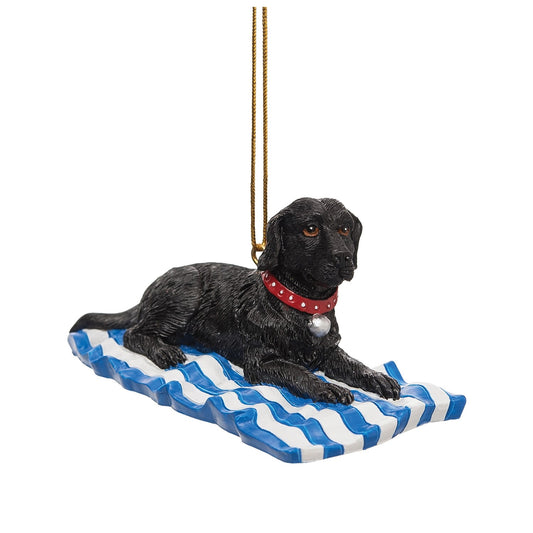 Beach Towel Back Dog Christmas Tree Ornament