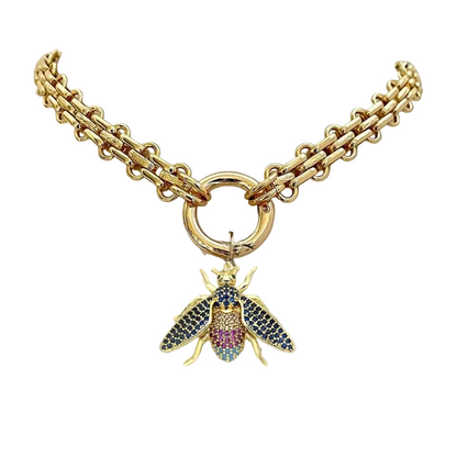 Bee Charm Statement Necklace