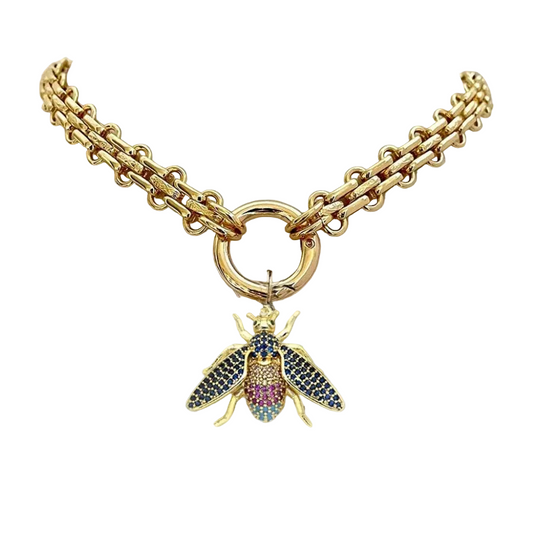 Bee Charm Statement Necklace