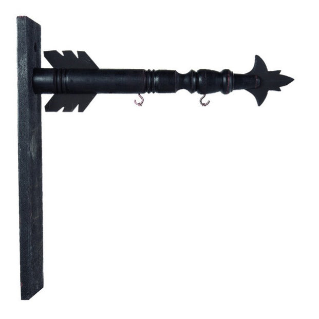 Black Wood Arrow Sign Holder Bracket
