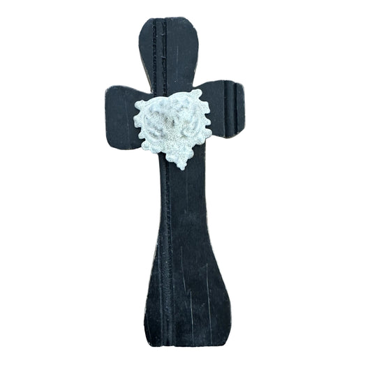 Wood & Metal Cross (Black)