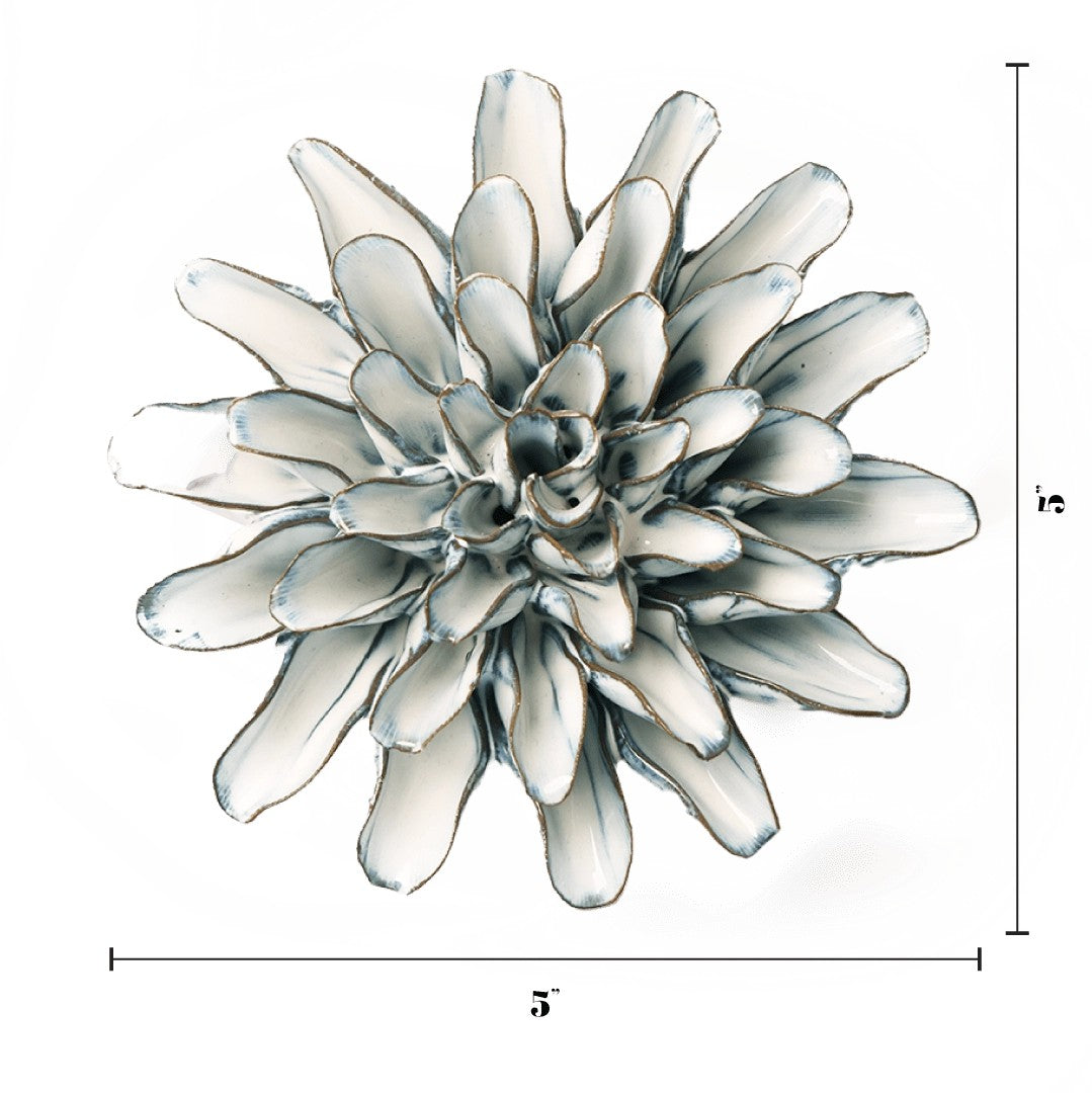 Blue White Cornflower Ceramic Wall Hanging Flower