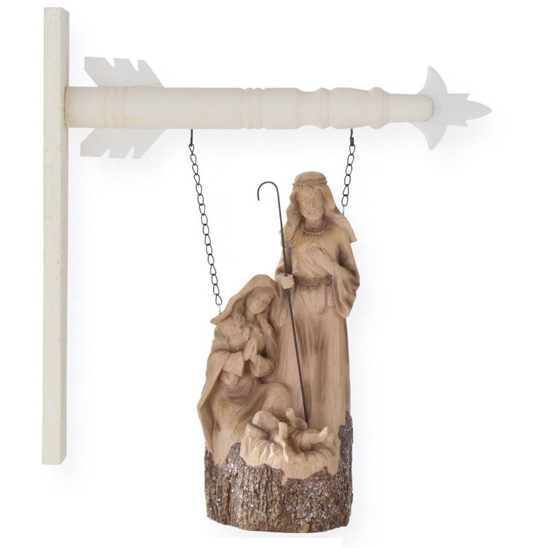 Woodgrain LED Nativity with Timer Hanging Arrow Replacement Sign