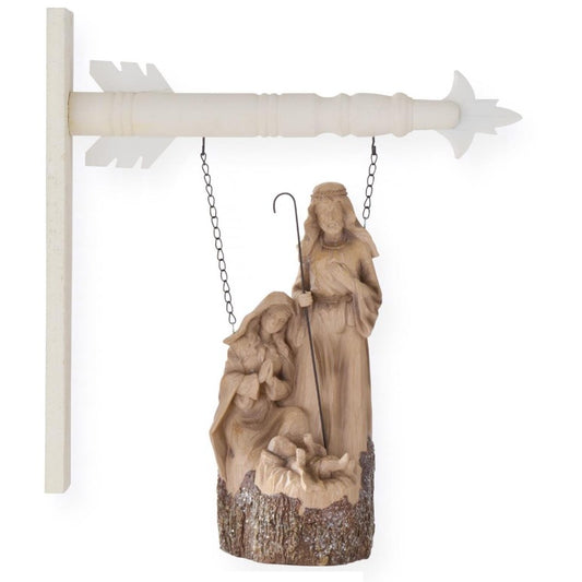 Woodgrain LED Nativity with Timer Hanging Arrow Replacement Sign