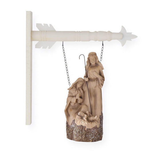 Woodgrain LED Nativity with Timer Hanging Arrow Replacement Sign