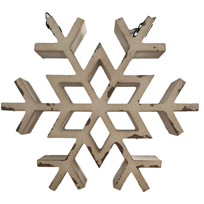 White Wood Painted Snowflake Arrow Replacement Sign